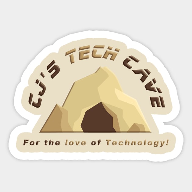 CJ's Tech Cave - Beige Sticker by chjohans